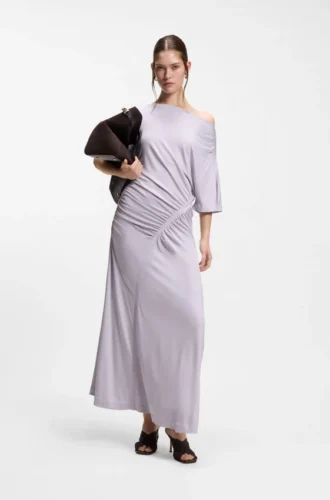 Gathered-detail dress in a slim fit