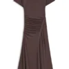 Gathered-detail dress in a slim fit
