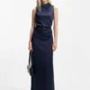 Gathered-detail maxi dress in satin Gathered-detail maxi dress in satin