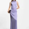 Gathered-detail maxi dress in satin Gathered-detail maxi dress in satin