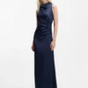 Gathered-detail maxi dress in satin Gathered-detail maxi dress in satin
