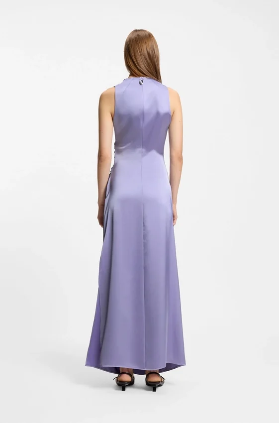 Gathered-detail maxi dress in satin Gathered-detail maxi dress in satin