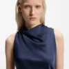 Gathered-detail maxi dress in satin Gathered-detail maxi dress in satin