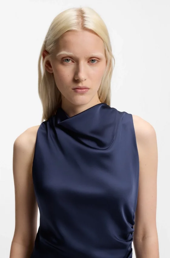 Gathered-detail maxi dress in satin Gathered-detail maxi dress in satin