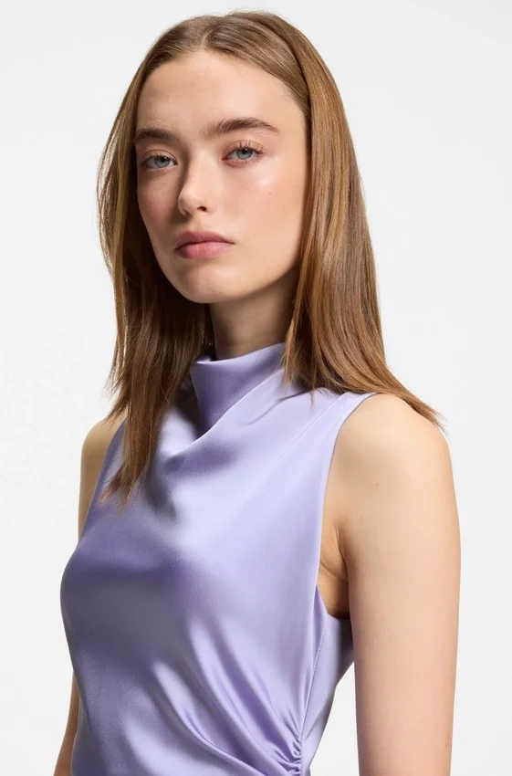 Gathered-detail maxi dress in satin Gathered-detail maxi dress in satin