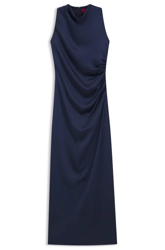 Gathered-detail maxi dress in satin Gathered-detail maxi dress in satin