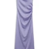 Gathered-detail maxi dress in satin Gathered-detail maxi dress in satin