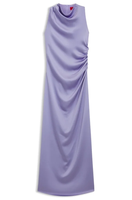 Gathered-detail maxi dress in satin Gathered-detail maxi dress in satin