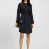 Gathered-detail mini dress in crinkle satin