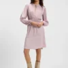 Gathered-detail mini dress in crinkle satin