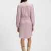 Gathered-detail mini dress in crinkle satin