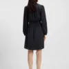 Gathered-detail mini dress in crinkle satin