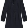 Gathered-detail mini dress in crinkle satin