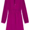 Gathered-detail mini dress in crinkle satin