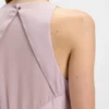 Gathered-front dress in crinkle satin