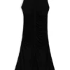 Gathered-front dress in matte jersey
