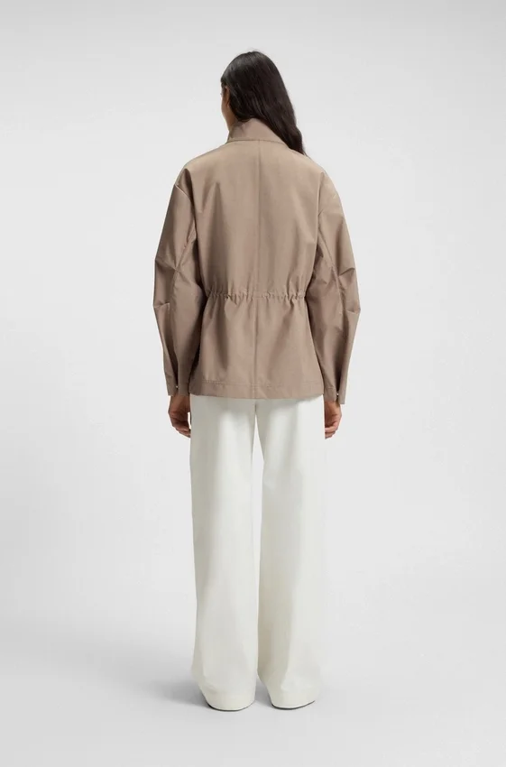 Gathered-waist jacket with water-repellent finish Gathered-waist jacket with water-repellent finish