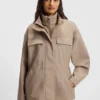 Gathered-waist jacket with water-repellent finish Gathered-waist jacket with water-repellent finish