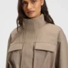 Gathered-waist jacket with water-repellent finish Gathered-waist jacket with water-repellent finish