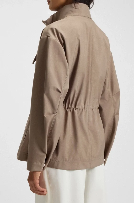 Gathered-waist jacket with water-repellent finish Gathered-waist jacket with water-repellent finish
