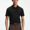 Geometric-jacquard polo shirt in cotton
