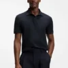Geometric-jacquard polo shirt in cotton