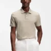 Geometric-jacquard polo shirt in cotton