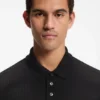 Geometric-jacquard polo shirt in cotton