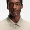 Geometric-jacquard polo shirt in cotton