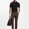 Geometric-jacquard polo shirt in cotton