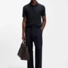 Geometric-jacquard polo shirt in cotton