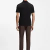 Geometric-jacquard polo shirt in cotton
