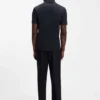 Geometric-jacquard polo shirt in cotton