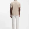 Geometric-jacquard polo shirt in cotton