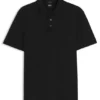 Geometric-jacquard polo shirt in cotton