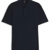 Geometric-jacquard polo shirt in cotton