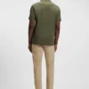 Geometric-jacquard polo shirt in mercerised cotton