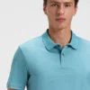Geometric-jacquard polo shirt in mercerised cotton
