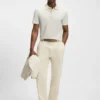 Geometric-jacquard polo shirt in mercerised cotton