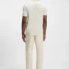 Geometric-jacquard polo shirt in mercerised cotton