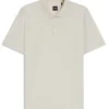 Geometric-jacquard polo shirt in mercerised cotton