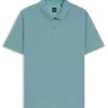 Geometric-jacquard polo shirt in mercerised cotton