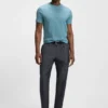 Geometric-jacquard T-shirt in mercerised cotton