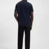 Geometric-jacquard T-shirt in mercerised cotton