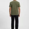 Geometric-jacquard T-shirt in mercerised cotton