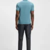 Geometric-jacquard T-shirt in mercerised cotton