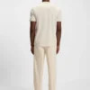 Geometric-jacquard T-shirt in mercerised cotton