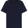 Geometric-jacquard T-shirt in mercerised cotton
