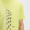 Geometric-print T-shirt in stretch cotton