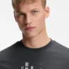Geometric-print T-shirt in stretch cotton
